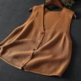 thumbnail image 4 of Sexlip Women V Neck Knit Vest Sleeveless Colorful Button Front Loose Fit Thick Knit Cardigan Waistcoat Casual Transitional Layering Outerwear Orange Free Size, 4 of 9
