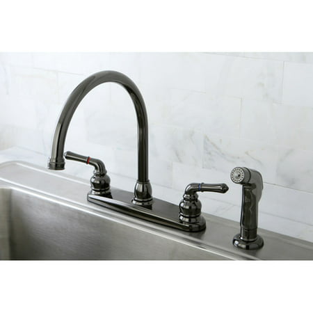UPC 663370244513 product image for Kingston Brass Water Onyx Centerset Kitchen Faucet with Lever Handles and Matchi | upcitemdb.com
