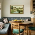 thumbnail image 3 of HFDF Vtage Wall Art, Countryside Landscape Canvas Patg, River Cottage Green Scenery Art Prts, Bridge Boat Nature Rustic Farmhouse Wall Decor Livg Room Bedroom Pictures 10x8inch Framed, 3 of 6