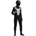 thumbnail image 5 of Fun Boys Black Spider Hero Costume with Mask and Silver Emblem, Comfortable Dark Bodysuit for Halloween Trick or Treat and Birthday Party, Black, 180, 5 of 5