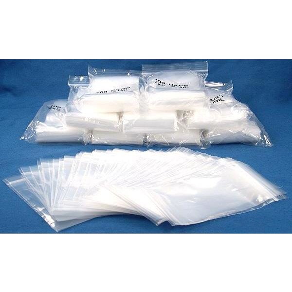 1000 Zipper Poly Bags Resealable Plastic Baggies 3" x 5