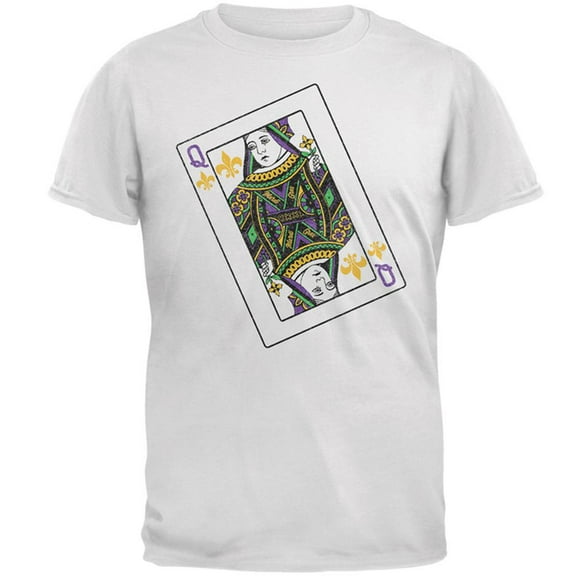 Queen of Mardi Gras Card Mens T Shirt White MD