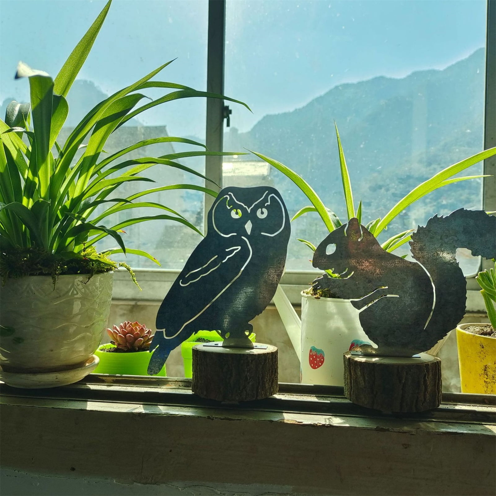 SEAFE Handicraft Animal Statue Hollow-carved Design Iron Micro Landscape  Rat Bird Owl Figurine for Garden - Walmart.com