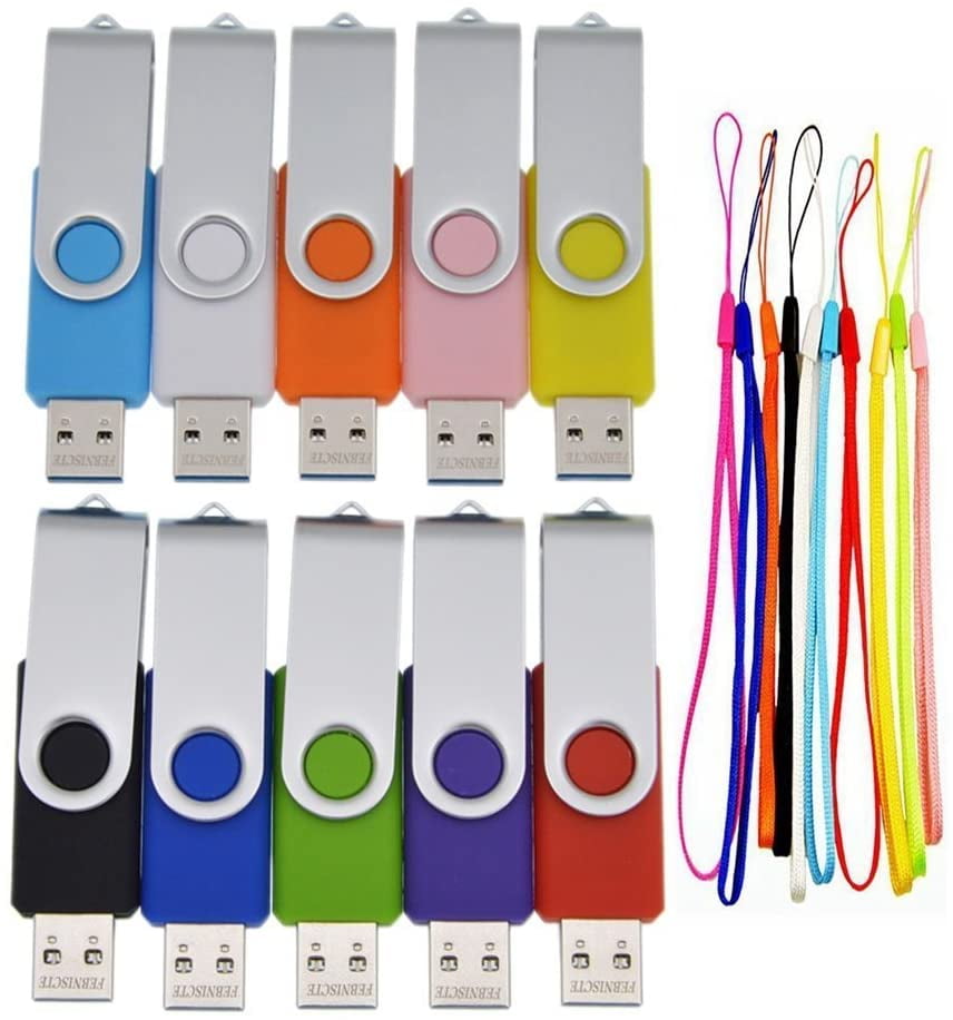 Flash Drive 8GB USB 3.0 Bulk 10 Pack Thumb Drives Foldable Memory Stick