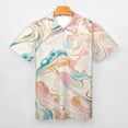 thumbnail image 3 of Marble Texture Men Zipper T-shirt Summer Casual Short Sleeve T-shirt Top, 3 of 7