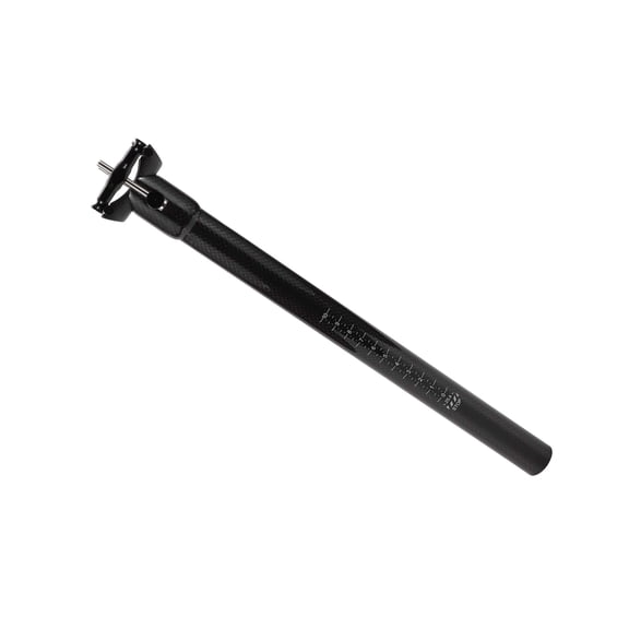 Unique Bargains Bike Suspension Seatpost 25.5x300mm Saddle Post Seat Gloss Black Carbon Fiber