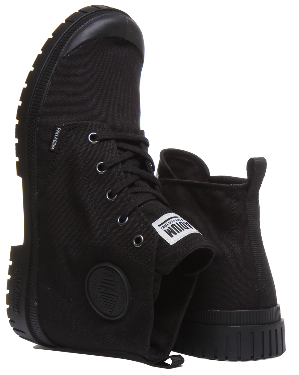 Palladium Pampa SP20 Hi Unisex Lightweight Lace Up Canvas Ankle Boot In  Black Size 4