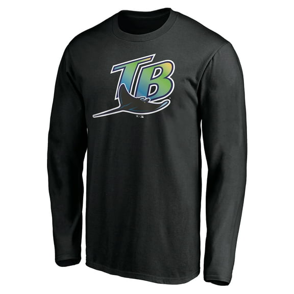 Men's Black Tampa Bay Rays Cooperstown Collection Wahconah Long Sleeve T-Shirt