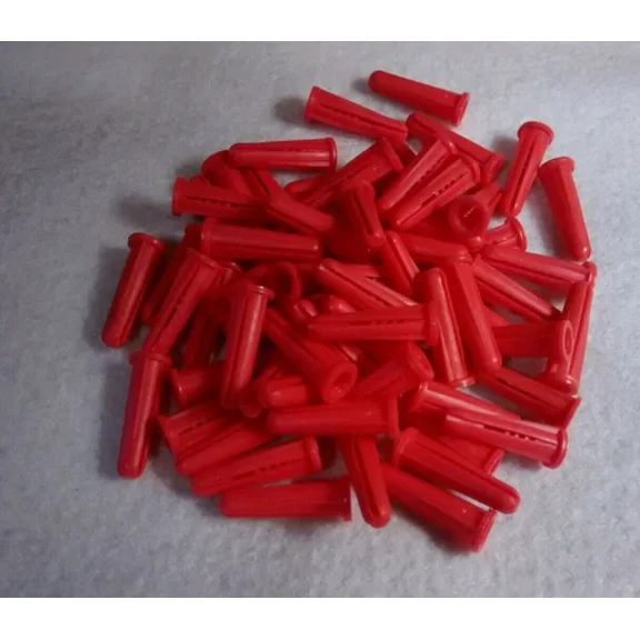 100, Red Conical #10-12 X 1" Screw, For 1/4" Drill Bit, Masonry Concrete Anchor