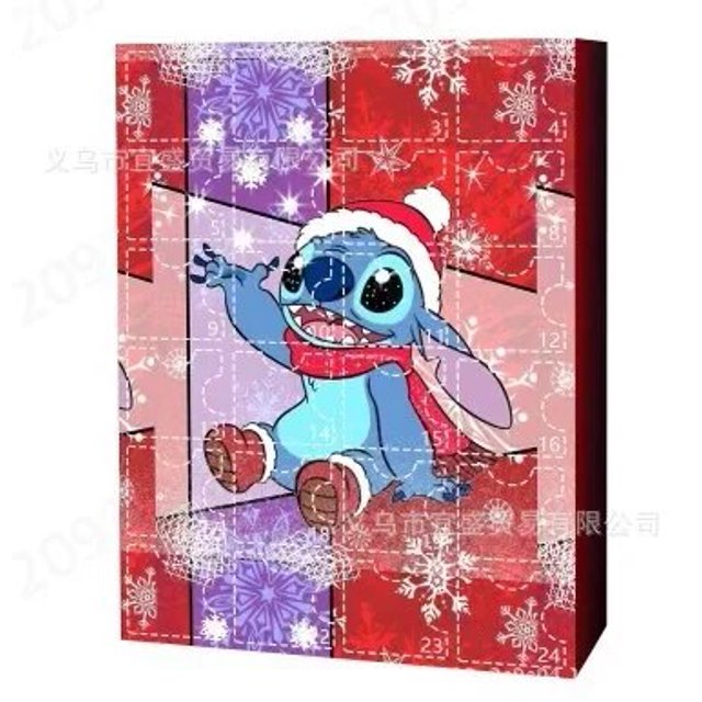 Calendario de Adviento de Navidad, caja ciega, figura de Lilo Stitch, superaumento de Halloween en caja, juguetes de cuenta regresiva de Adviento lindos regalos