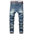 thumbnail image 3 of Hzgobj Men's Ripped Distressed Destroyed Jeans Denim Pants,Skinny Stretch Washed Jeans Denim Pants 2024 Fashion Trousers Regular Fit Straight Leg Comfort Flex Waist Cargo Denim Pants, 3 of 5