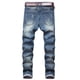 thumbnail image 3 of Pantalones vaqueros rectos de algodón con agujeros rasgados para hombre, pantalones casuales, pantalones vaqueros largos, pantalones para hombre, 3 of 5