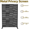 thumbnail image 3 of YUSAZENS Galvanized Steel Outdoor Privacy Screen, 3-Piece Set, Weather Resistant for Patio Backyard Black, 3 of 7
