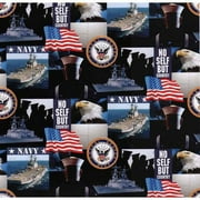SYKEL ENTERPRISES United States Navy Cotton Fabric by Sykel-U.S. Navy Geometric