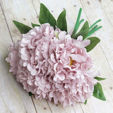 Tall Artificial Flowers Efavormart 5 Head Artificial Peony Silk Bouquet for DIY Wedding Bouquets Centerpieces Decorations - 11