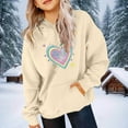 thumbnail image 2 of Hoodies for Girls Valentine's Day Cute Graphic Crewneck Sweatshirt Fashion Fleece Long Sleeve Hooded Tops with Pockets Size 4-14, 2 of 6