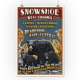 thumbnail image 2 of Snowshoe, West Virginia, Black Bear Vintage Sign (9x12 Wall Art Print, Home Decor), 2 of 3