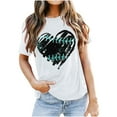 thumbnail image 5 of WREESH Women's Fashion Round Neck Summer Tops Print T-Shirt with Short Sleeve White, 5 of 5