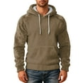 thumbnail image 2 of Iaqnaocc Christmas Hoodies for Men Casual Fuzzy Fleece Flannel Hooded Sweatshirt Xmas Comfy Soft Faux Fur Long Sleeve Pullover Top Khaki XL, 2 of 4