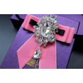 thumbnail image 2 of Broches de pajarita Collar Pin Joyería Cinta Tela Bowknot Pajarita Broche Broche Pin para fiesta de boda, rosa Feliz Sencillez, 2 of 4
