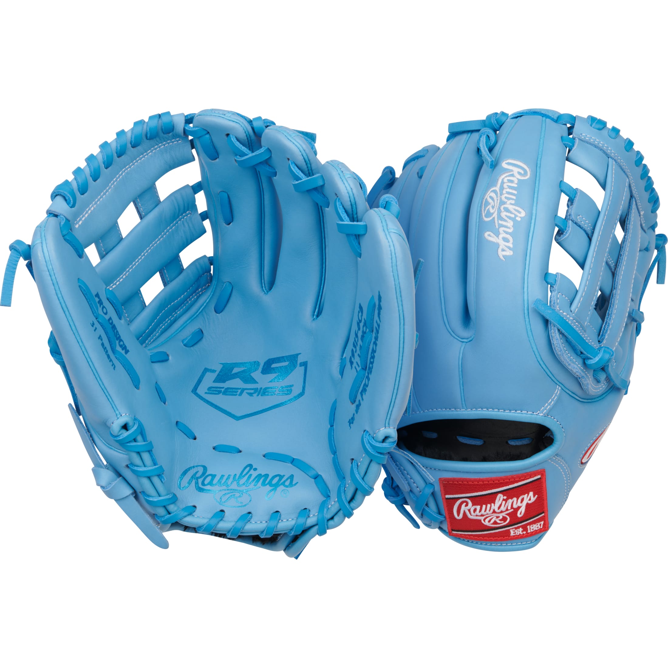 Rawlings R9 11.75-Inch Infield Glove Columbia Blue photo 1