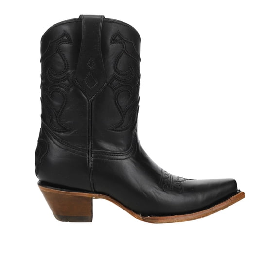Corral Boots Womens Black Embroidery Snip Toe Cowboy Ankle Boots