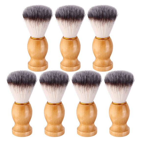 New Arrivals 7Pcs Men Shaving Brush Wood Handle, Salon Tools