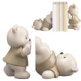 thumbnail image 2 of Cute Bear Bookend Ornaments - Cute Bear Decorative Bookends 1 Pair Resin Non Slip Housewarming Multifunctional the Bear Bookcase Trinket（2 Cute Bear Bookends), 2 of 9