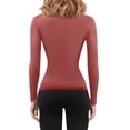 thumbnail image 3 of Womens Crew Neck s Long Sleeve Shirts Compression Tops High Stretch Buttery Soft Pairs With Jeans Or Skirts Travel Ready Staple Versatile Layering Staple, 3 of 4