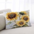 thumbnail image 2 of Retro Sunflower Floral Throw Pillow Cover 16 x 24 Inch Decorative Pillow Cover Spring Botanical Flowers Lumbar Pillowcase Seasonal Rectangle Cushion Case for Couch Sofa Bed Living Room, 2 of 7