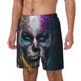 thumbnail image 2 of Uemuo Modern Abstract Colorful Skull Pattern Mens Swim Trunks Quick Dry Board Shorts with Mesh Lining, Stretch Beach Shorts Quick Dry No-Chafing Board Shorts-Medium, 2 of 9