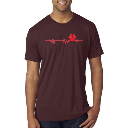Dog Heartbeat | Paw Print EKG Lifeline | Veterinarian Vet Tech Dog Lover Mens Premium Tri Blend T-Shirt, Cardinal, XX-Large