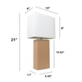 thumbnail image 3 of Lalia Home 21" Leather Modern Bedside Table Lamp with LED Bulb, Beige, 3 of 6