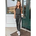 thumbnail image 3 of Conjunto Deportivo PRETTYGARDEN Mujer Sin Mangas Cuello Redondo Gris Oscuro Talla S, 3 of 5