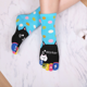thumbnail image 2 of Calcetines de cinco dedos Calcetines de algodón Calcetines de cinco dedos en 3D Calcetines multicolores con dibujos de gatos, 2 of 5