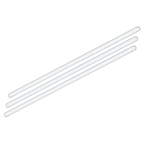 Uxcell 7.87" longitud 6mm Diámetro Varilla de Vidrio Borosilicato Herramientas de Mezcla para Laboratorio 3 Paquete