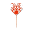 thumbnail image 1 of Opera de Beijing Máscara Roja, corte de papel, Etiqueta del corazón de la bandera del palillo de dientes, 1 of 3