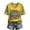 Yellow, variant on Womens Western Graphic V Neck Short Sleeve T Shirt Casual Relaxed Fit Cowboy Hat Boots Floral Skull Print Top