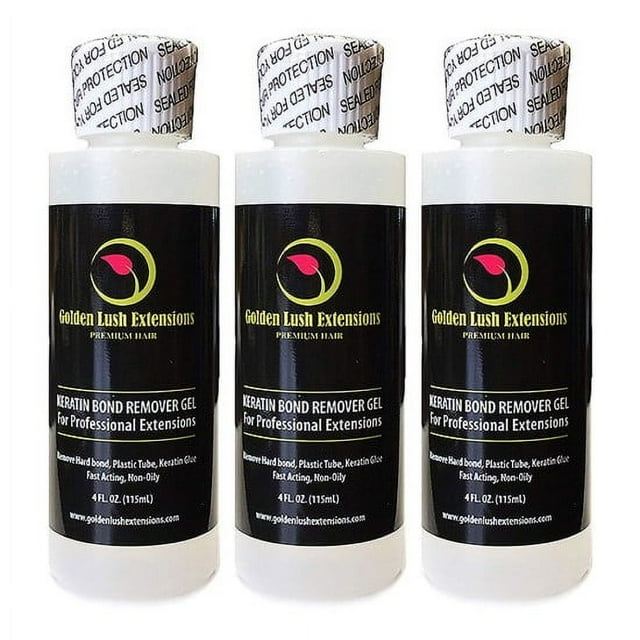 Gel Dissolvant Lien pour Cheveux / Fusion de Colle Kératine Pré-Lié Dissolvant Super Action 4 oz/115 ml) 3 Bouteilles