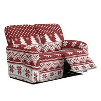 TSOVTHRID Christmas Tree Snowflake Print Loveseat Couch Covers 6-Piece Loveseat Recliner Covers with Elastic Bottom Stretch Polyester Furniture Protector for Love Seat Sofa Christmas Decor
