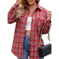 thumbnail image 2 of SHIBEVER Plaid Flannel Shirts for Women Long Sleeve Button Down Shirts Blouses Tops Jacket Boyfriend Shirt Coats Roll Up Fall Clothing, 2 of 5