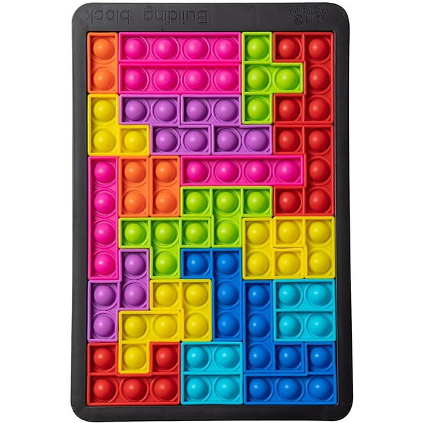 Nogis Push it Pop Toy, Tetris Jigsaw Puzzle Bubble Sensory Fidget Games, Silicone  Toys Popping Game Board for Anxiety & Stress Relief 