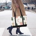 thumbnail image 4 of FORMRS Canvas Laptop Tote Bag for Women with 15.6" Computer Compartments Shoulder Handbag, Beige Christmas Cups, 4 of 7