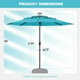 thumbnail image 3 of Costway 10 ft 3-tier Vented Patio Umbrella Large Market Table Umbrella Outdoor Sun Shade Turquoise, 3 of 10