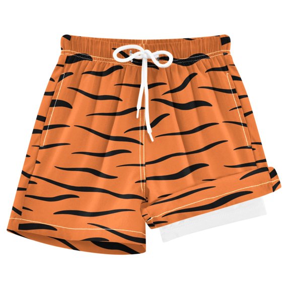 joogoo Orange Tigers Print Boys Swim Trunks Beach Swimsuit Shorts Boxer 8Y