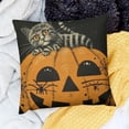 thumbnail image 2 of BANET  Cat Pillow Covers Happy Halloween Lovely Cartoon Pattern Beige Background Throw Pillowcase for Home Decorate  18x18in, 2 of 5