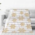 thumbnail image 1 of Balery Gold Snowflake Manta de Felpa Suave y Acogedora – Cobija de Franela Aterciopelada para Cama, Lavable y Cálida para Sofá, Mascotas, Transpirable-60"x50", 1 of 7