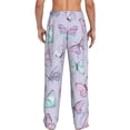 thumbnail image 3 of Disketp Purple Butterfly Men'S Pajama Pants - Ultra Soft Fleece Sleep And Lounge Pants (Size: S-Xxl), 3 of 9