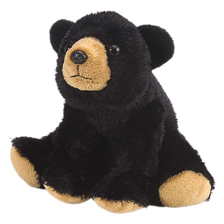 Wild Republic Black Bear Plush, Stuffed Animal, Plush Toy, Gifts for Kids, Cuddlekins, 8 Inches