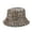 Khaki, variant on Leopard Print Reversible PU Leather Bucket Hat Wide Brim Fisherman Cap for Women